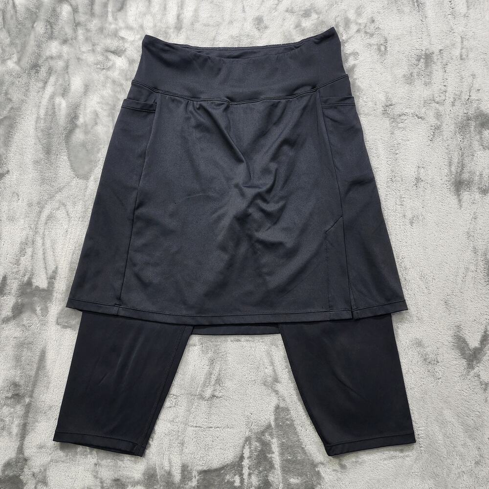 ANIVIVO Leggings Womens‎ M Black Skirted Skort Capri Yoga Tennis Golf Cycling